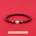 Elegant 4mm purple gold cinnabar beaded bracelet featuring Hetian jade and turquoise accents - Purple Gold Cinnabar Artificial Jade Style / 4mm