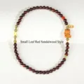 Handmade lobular red sandalwood beaded necklace featuring a carved lucky cat charm style - Lobular Red Sandalwood Lucky Cat Double Wrap Style