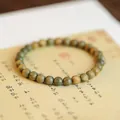 Handcrafted natural green sandalwood bead bracelet with traditional zen aesthetic style - Green Sandalwood / 6mm