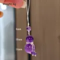 Natural amethyst crystal gourd phone strap with purple beads sized 6mm 10mm 14mm - Amethyst Gourd Charm