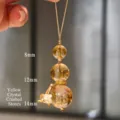 Natural citrine gourd pendant charm with braided cord for phone or keys - Citrine Gourd Charm