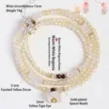 Triple-strand yellow crystal bracelet with white flower pendant and tiger eye beads - Citrine Necklace Bracelet