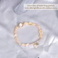 Elegant citrine crystal bracelet with golden star charm and moonstone for women - Citrine