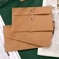 Carpeta de papel kraft retro con cierre de cordón vintage y arandela de seguridad - 17*11.5 / Marrón