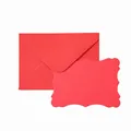Juego de sobres rojos de estilo europeo con tarjeta de felicitación en blanco ondulada - 10*7/8.5*6cm / Rojo