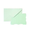 Elegante juego de sobre verde menta y tarjeta con bordes ondulados para notas - 10*7/8.5*6cm / Verde claro