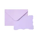 Elegante set de sobre violeta lavanda con tarjeta en blanco con bordes ondulados a juego - Violeta Claro