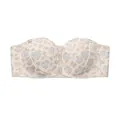 Strapless push-up bra tube top underwear featuring cute heart leopard print style. - Champagne Leopard