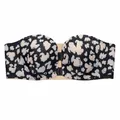 Strapless push-up bra with front closure and anti-slip leopard print design for daily wear. - Black Leopard