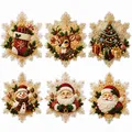 DIY Christmas rhinestone diamond painting snowflake fridge magnets set, festive holiday decor. - 6-Piece Set