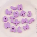 Lavender macaron-colored acrylic alphabet beads for DIY jewelry and nail art crafts - Random Letter (A0688) / Single Piece / Deep purple