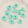 Mint green macaron acrylic alphabet beads with large holes for DIY jewelry making - Random Letter (A0688) / Single Piece / Lake Green