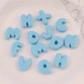 Sky blue macaron 26 English letters acrylic solid color large hole beads for DIY - Random Letter (A0688) / Single Piece / Milkshake Blue