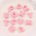 Pastel pink macaron acrylic alphabet beads with large holes for DIY jewelry and nail art - Random Letter (A0688) / Single Piece / Pink