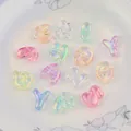 Bunte schillernde UV-beschichtete Acryl-Buchstabenperlen mit großen Löchern für DIY-Handwerk - Cartoon Große Loch Buchstabe (A0690) / Höhe 25mm / UV Transparent