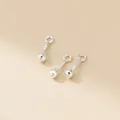 Close-up of vintage 925 sterling silver matchstick charms for DIY jewelry making - Matchstick Shape / Matte Silver White