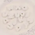 Macaron style solid white acrylic English letter beads with large holes for DIY crafts - Random Letter (A0688) / Single Piece / White