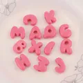 Pink macaron English letter acrylic beads for DIY crafting and nail art decorations - Random Letter (A0688) / Single Piece / Rose Red