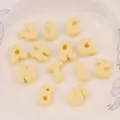 Yellow macaron acrylic alphabet beads cartoon style large hole beads for DIY crafts - Random Letter (A0688) / Single Piece / Light Yellow