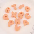 Peach macaron acrylic alphabet beads for DIY jewelry and nail art accessories - Random Letter (A0688) / Single Piece / Orange