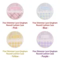 Runde DIY-Schmuckanhänger aus Acryl mit Glitzer-Spitze und Karomustern in verschiedenen Farben - Glitzer Spitze Gitter Rundscheibe / Macaron Mischfarben