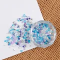 Irisierende unregelmäßige Glassteine für DIY-Nagelkunst und Handyhüllen-Dekoration. - Himmelblau Lavendel Aurora Mischung