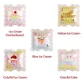 Sortierte Acryl-DIY-Perlen mit süßen Eis- und Kuchenmustern in zarten Makronenfarben - Eiscreme Schachbrett / Macaron Mischfarben