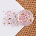 Irisierende rosa Glassteine für Nagelkunst mit Goldflocken für kreative DIY-Handwerke - Rosa Gold Mischung