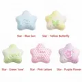 Fünf bunte sternförmige Acrylperlen mit geprägten Mustern für DIY-Handyketten-Bastelarbeiten - Stern / Macaron Mischfarben