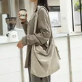 Japanese casual beige gingham checkered nylon crossbody messenger bag for women - Apricot Plaid