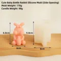 Moule en silicone lapin 3D pour bougies faites à la main avec biberon et mesures - Moule en Silicone Lapin Biberon Mignon