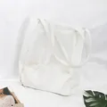 Bolso tote blanco grande de malla hueca y lona para compras informales en la playa - Blanco