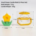Dettaglio dello stampo per candele a fiore in plastica in due pezzi con misure - Stampo in Plastica Fiore Piccolo