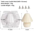 Vista detallada del molde de vela para lámpara de mesa con medidas - Molde en Forma de Lámpara