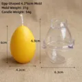 Detailed view of egg-shaped PC plastic candle mold with dimensions and weight specs - Egg Shape 4.2*6cm