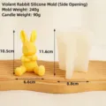 Stampo in silicone per candele a forma di coniglio violento con dimensioni - Stampo in Silicone Coniglio Arrabbiato