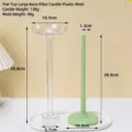 Detailed view of tapered plastic candle mold with precise size measurements in cm. - Flat Top Large Base Taper Mold