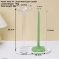 Detailed size guide for tall tapered candle plastic mold with 10.3cm base width. - Pointed Large Base Taper Mold