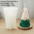 Size and weight specifications for 3D Christmas tree silicone mold and finished candle - No.5 Christmas Tree Silicone Mold