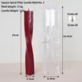 Durable square spiral twisted pillar plastic candle mold with eight screws for DIY aromatherapy - Square Spiral Column Style 2 / 25cm (Finished Height)