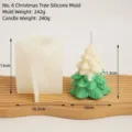 Specifications and dimensions for Christmas tree silicone mold and finished wax candle - No.6 Christmas Tree Silicone Mold