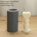 Detailed size comparison of heart scepter candle silicone mold and finished product - Heart Scepter