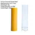 Detalle del molde cilíndrico de plástico transparente para velas DIY amarillas. - Molde Cilíndrico 4*15cm