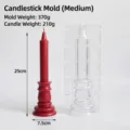 Vista macro detallada del molde para candelabro vintage, altura 25 cm, diámetro 7,5 cm - Molde de Candelabro Mediano