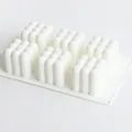 Close-up of a white 6-cavity bubble cube silicone mold for DIY aromatherapy candle making. - Large 6-Cavity Bubble Ball (Thin)
