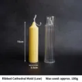 Scalloped pointed church candle mold for DIY wax making, 15cm height and 3.5cm width - 15cm x 3.5cm