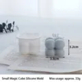 Small bubble cube silicone candle mold with 33g wax capacity and dimension markings - Small Magic Cube