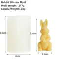 DIY rabbit shaped candle silicone mold with detailed dimensions and weight specifications - Rabbit Style