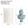 Apollo bust silicone mold for DIY scented candles and gypsum crafts, dimensions included. - Apollo Bust Style