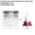 Small 2-piece clear plastic Christmas tree candle mold for DIY crafts with size markings - Christmas Tree Small 6.6*8cm